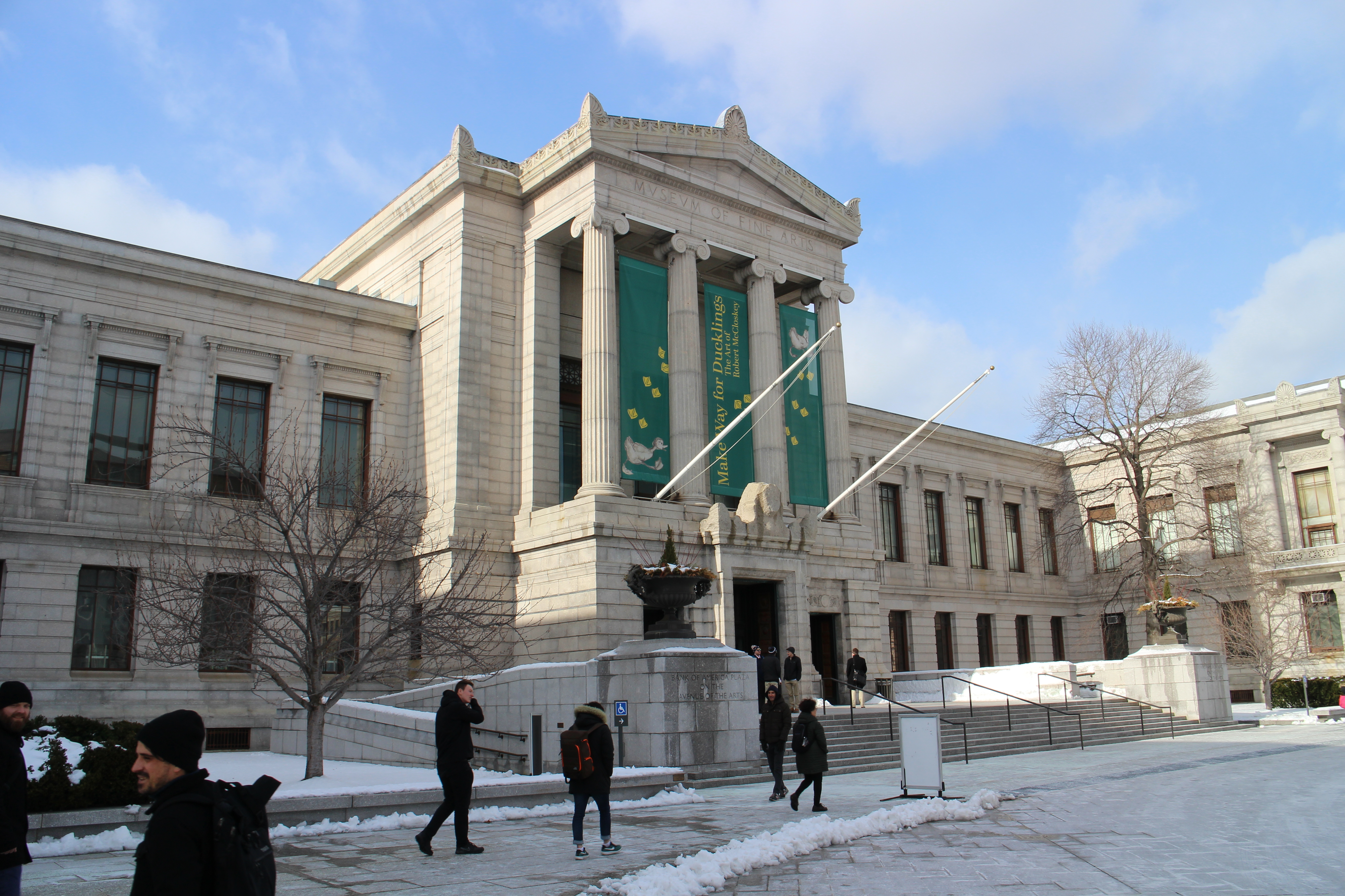 Exterior of the Boston Museum of Fine Arts, photographed in March 2017. On June 28, workers at the museum finalized their first labor deal, following a vote to join a union in November 2020. Image courtesy of Wikimedia Commons, photo credit Suicasmo. Shared under the Creative Commons Attribution-Share Alike 4.0 International license.