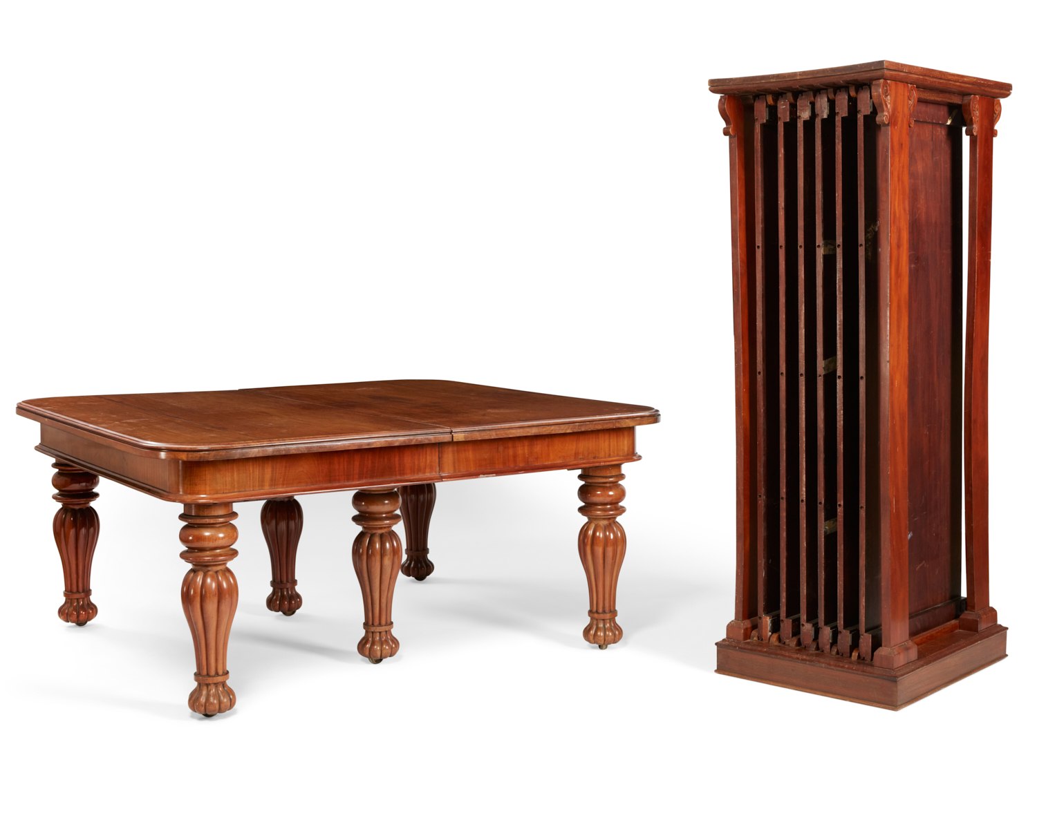 English mahogany extension dining table from the De Laurentiis collection, est. $2,000-$4,000