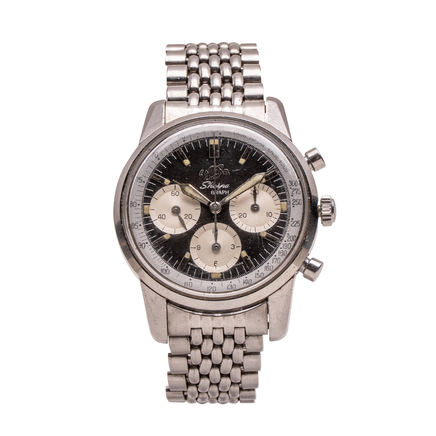 1960 Enica Sherpa Graph Mark 1A chronograph with gladius hands, CA$22,420