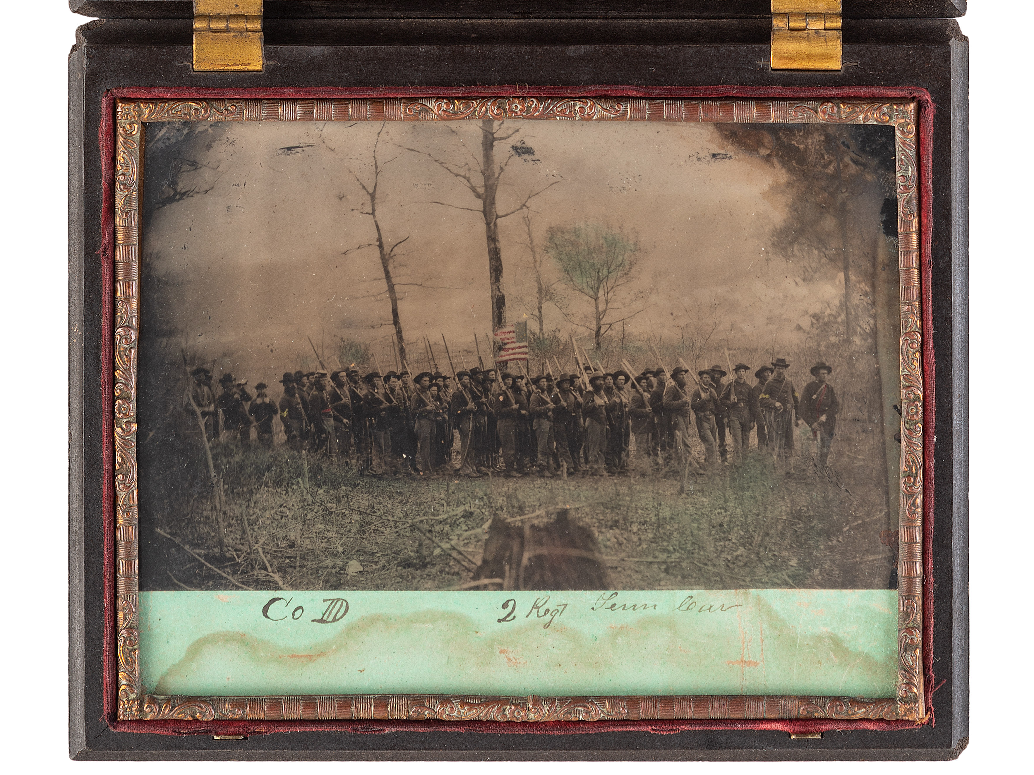 Half plate tintype showing Company D, 2nd Tennessee Cavalry Regiment, $25,000