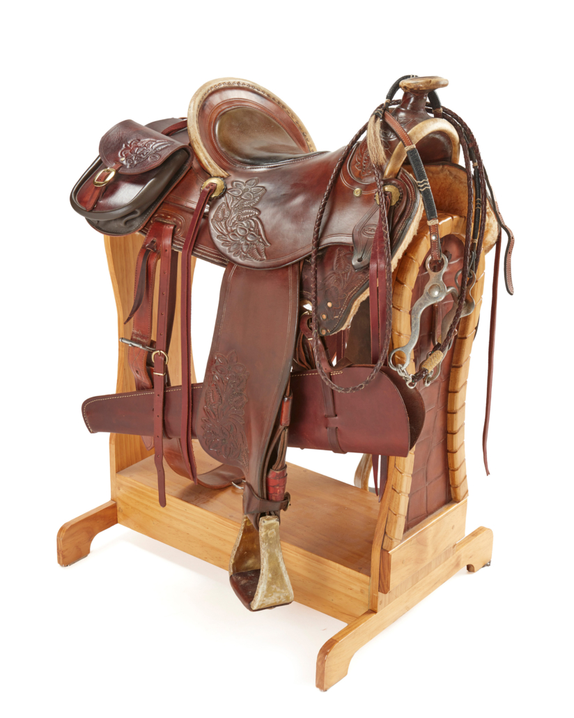 D. Hulbert hand-tooled saddle and bridle, $4,375