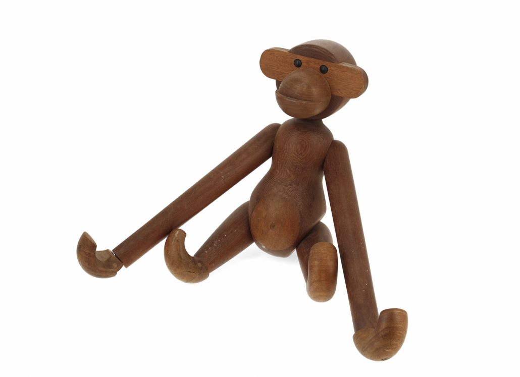 Kay Bojesen carved teak articulating monkey, $2,000