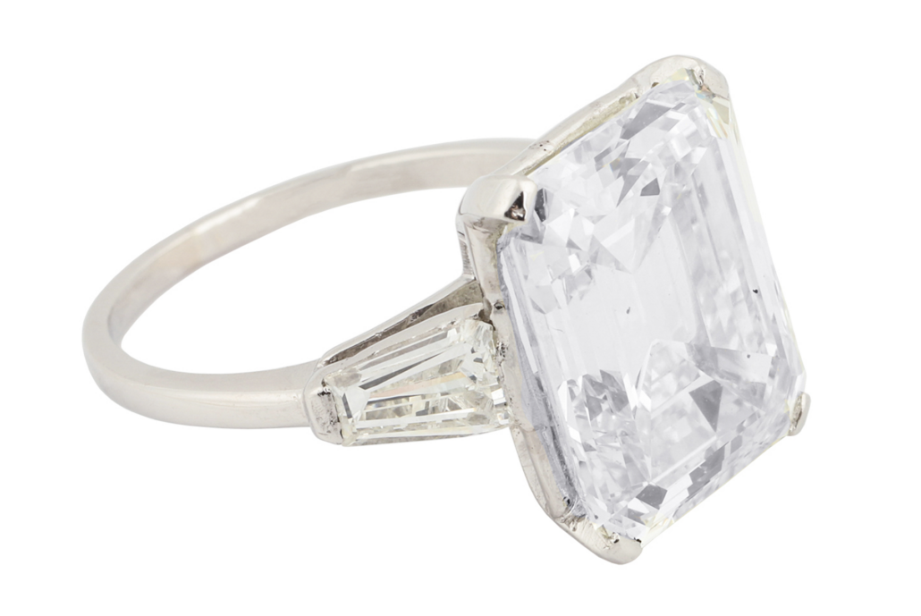  Platinum 9.22-carat emerald cut diamond ring, est. CA$70,000-$80,000