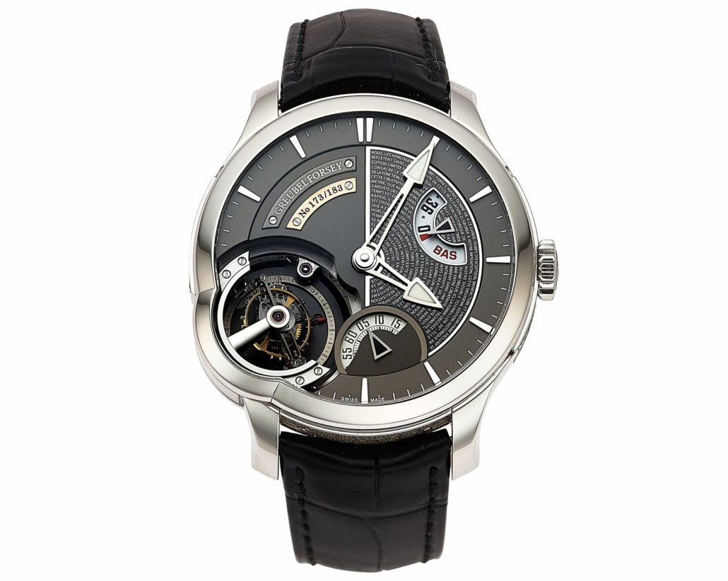 Gruebel Forsey Tourbillon 24 Secondes Edition Historique, $103,125. Image courtesy of Heritage Auctions