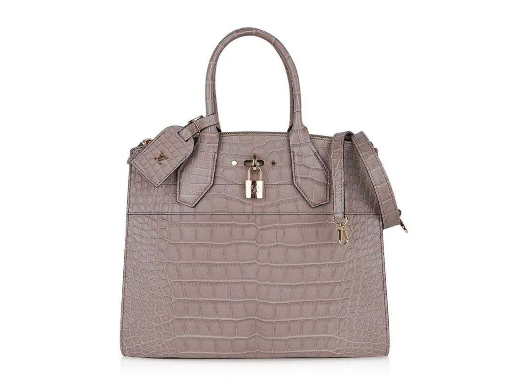 Louis Vuitton City Steamer matte taupe crocodile handbag, est. $29,000-$35,000