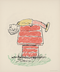 Charles M. Schulz, Self-caricature. © Schulz Family Intellectual Property Trust. Mark J. Cohen and Rose Marie McDaniel Collection, The Ohio State University, Billy Ireland Cartoon Library and Museum