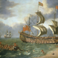 Johan Danckerts’s circa-1682 work, ‘The Wreck of the ‘Gloucester’ off Yarmouth, 6 May 1682.’ About 130 people died in the catastrophe, but the Duke of York survived and later ascended to the English and Irish throne as King James II and the Scottish throne as James VII. Image courtesy of Wikimedia Commons, from the collection of the Royal Museums Greenwich. The Wikimedia Foundation regards the work as being in the public domain in the United States because it was published or registered with the U.S. Copyright Office before January 1, 1927.