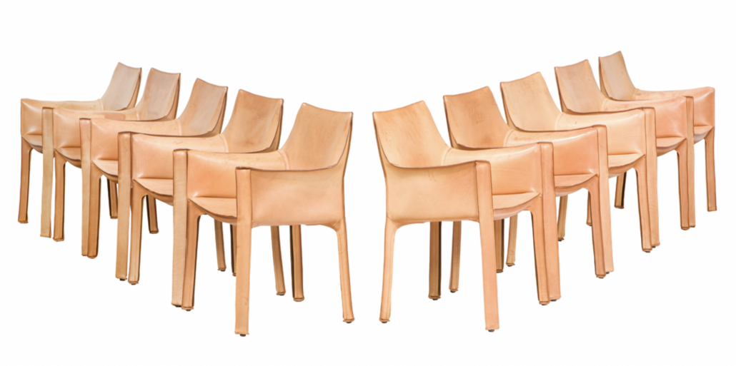 Set of 10 Mario Bellini for Cassina Cab chairs, est. $5,000-$7,000