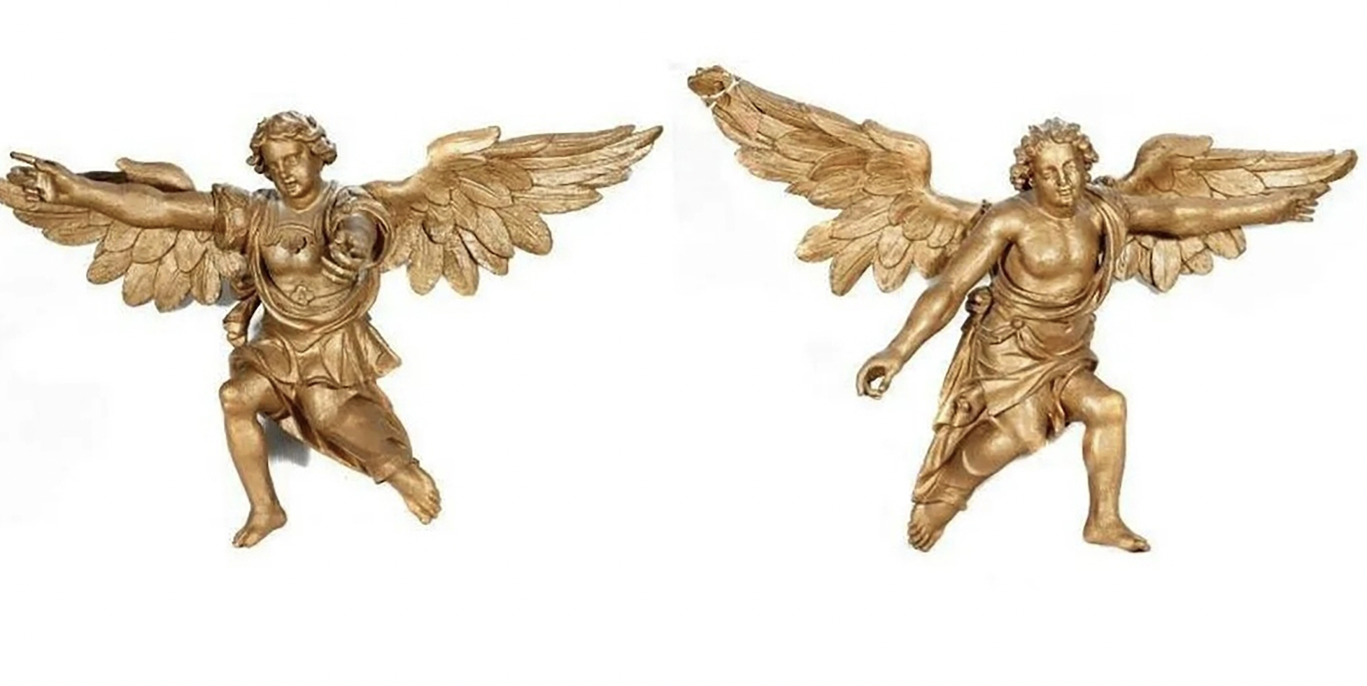 Large pair of 18th-century giltwood angels, est. $1,000-$1,500