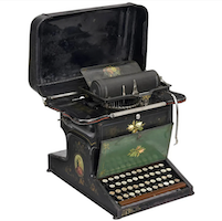 Sholes & Glidden Type Writer, No. A974, $24,020. Image courtesy of Auction Team Breker and LiveAuctioneers