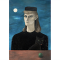 Leading the single-owner collection of 21 Gertrude Abercrombie works is her 1953 painting, ‘Self and Cat (Possims),’ estimated at $300,000-$500,000. Image courtesy of Hindman