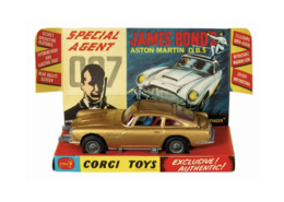 This James Bond 007 Aston Martin DB5 diecast model toy car achieved $1,100 plus the buyer’s premium in January 2021. Image courtesy of Van Eaton Galleries and LiveAuctioneers.