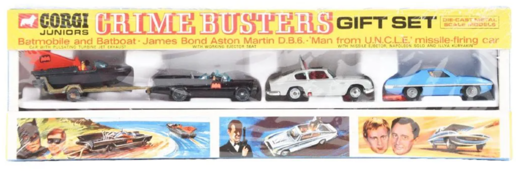 A sealed Corgi Juniors Crime Busters vehicle gift set attained $2,500 plus the buyer’s premium in December 2017. Image courtesy of Dan Morphy Auctions and LiveAuctioneers.