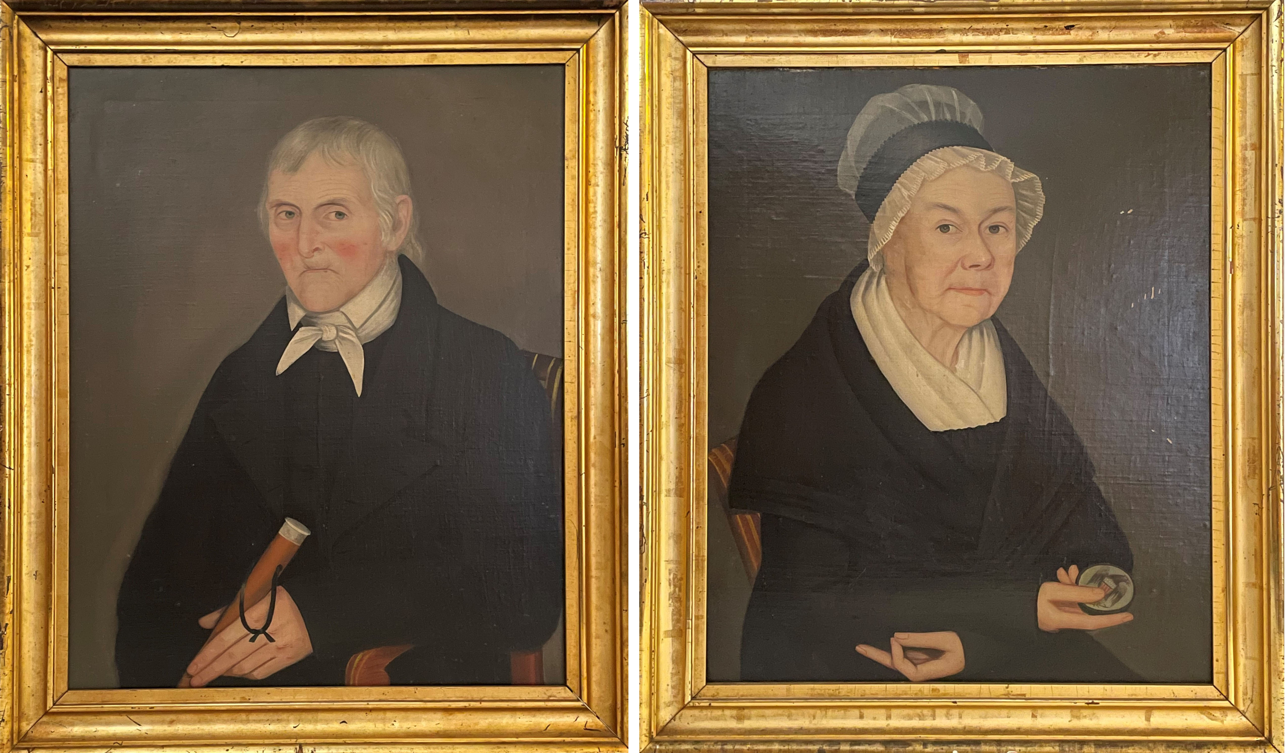 Portraits by Ammi Phillips (1788-1865) of Dirck D. Wynkoop and Annatje Eltinge Wynkoop, circa 1821. Oil on canvas. Historic Huguenot Street Permanent Collection, gift of Marie J. Wiersum. Courtesy of Historic Huguenot Street