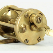 A JF and BF Meek #1 brass Kentucky reel made $3,500 plus the buyer’s premium in October 2015. Image courtesy of Dan Morphy Auctions and LiveAuctioneers.