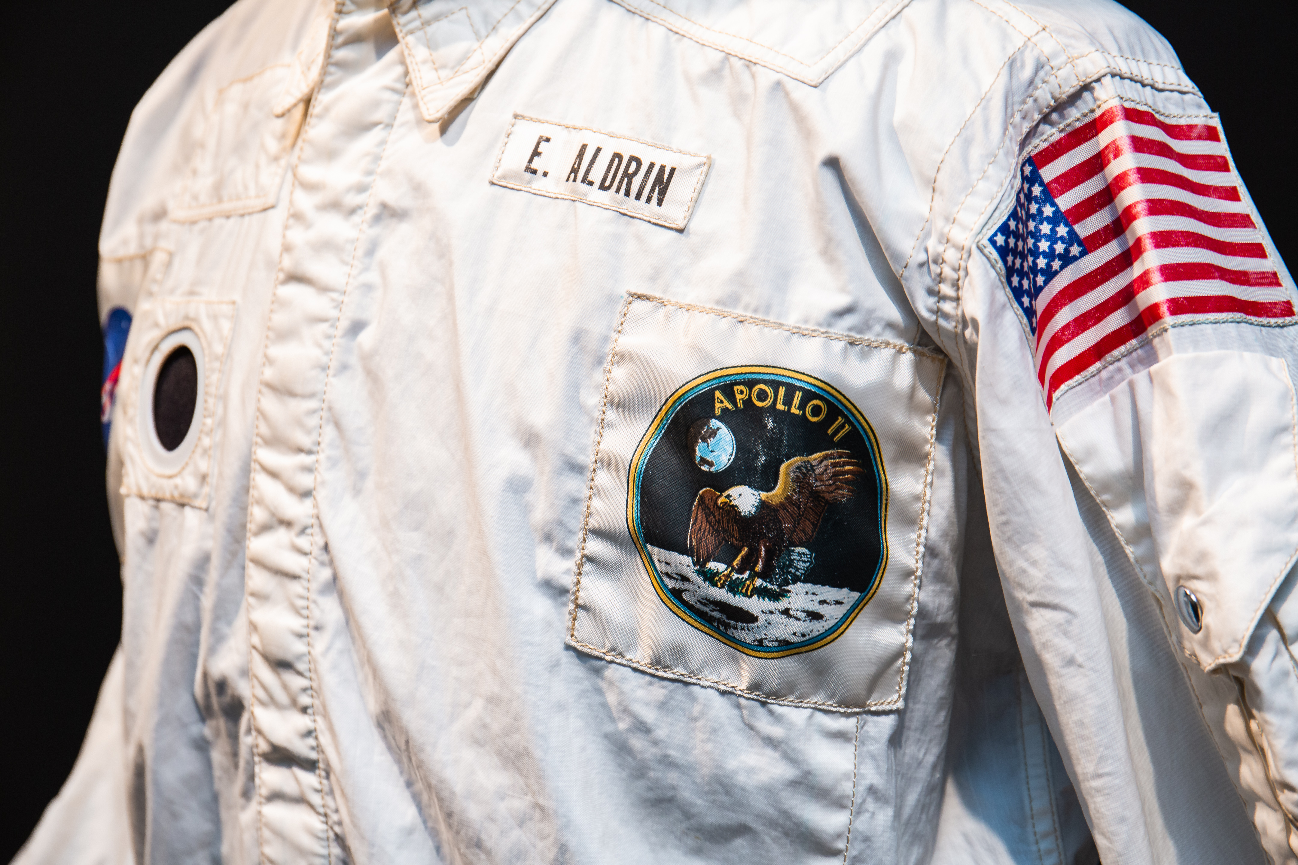 The inflight coverall jacket Buzz Aldrin wore during the entirety of the Apollo 11 moon mission sold for $2.7 million on July 25 in New York. Image courtesy of Sotheby’s