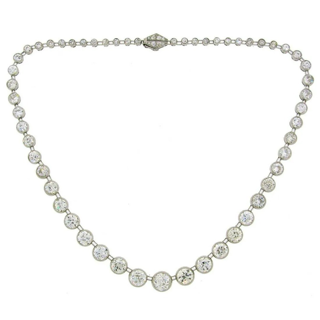 Art Deco-era diamond and platinum riviere necklace, est. $125,000-$150,000