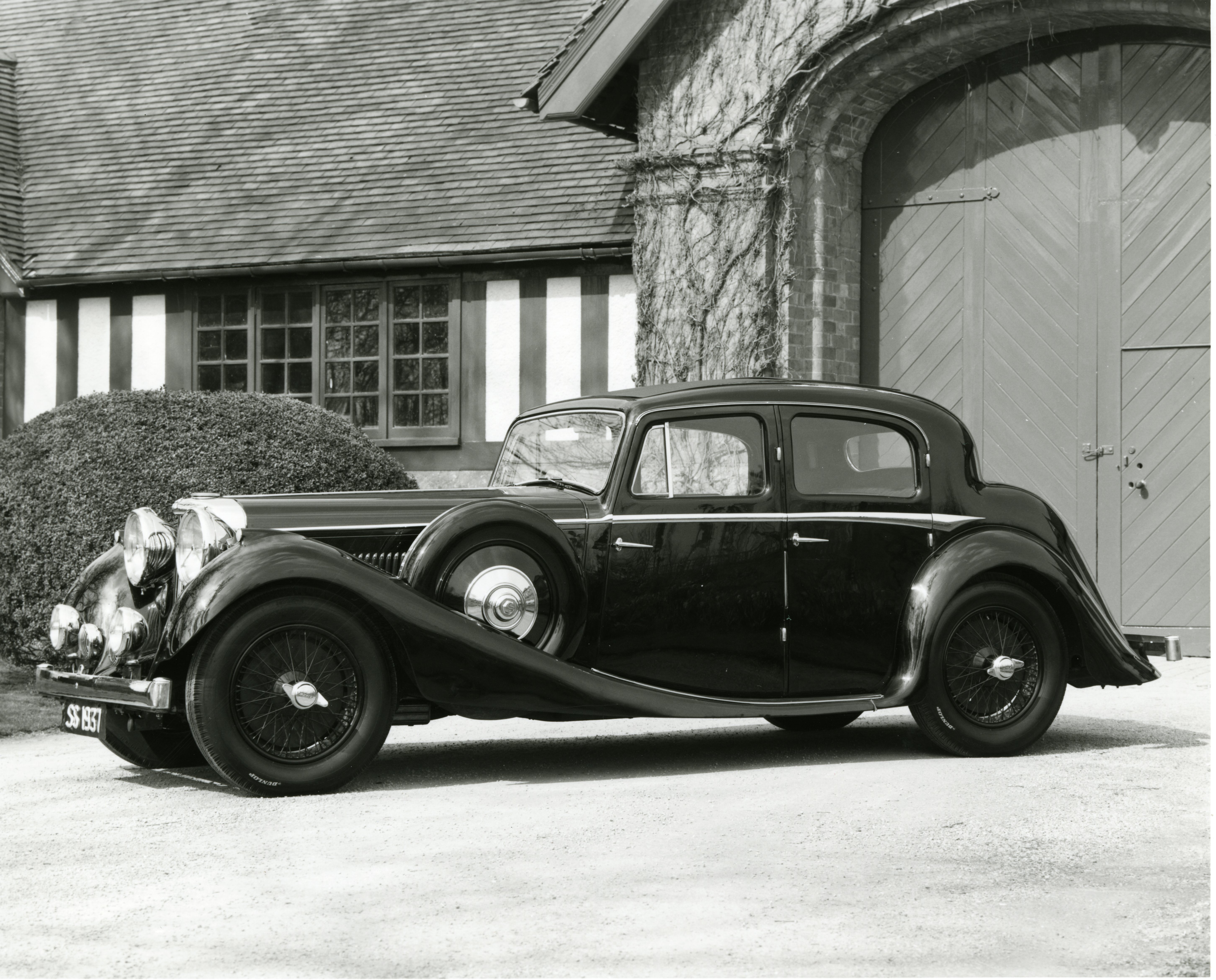 This 1937 Jaguar SS100, one of a production run of about 300, was one of the first cars the company made. While its styling clearly evolved in the decades that followed, sleek lines and sporty curves were evident. All images courtesy of Jaguar Land Rover North American Archives.