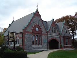 The Adams Academy in Quincy, Massachusetts, photographed in November 2009. The former school, built in the 19th century with funds bequeathed to the city of Quincy by John Adams, could become the site of a proposed Adams Presidential Center. It would be devoted to the father-and-son presidents John Adams and John Quincy Adams, and their wives, First Ladies Abigail Adams and Louisa Catherine Adams. Image courtesy of Wikimedia Commons, photo credit Sswonk. Shared under the Creative Commons Attribution-Share Alike 3.0 Unported license.