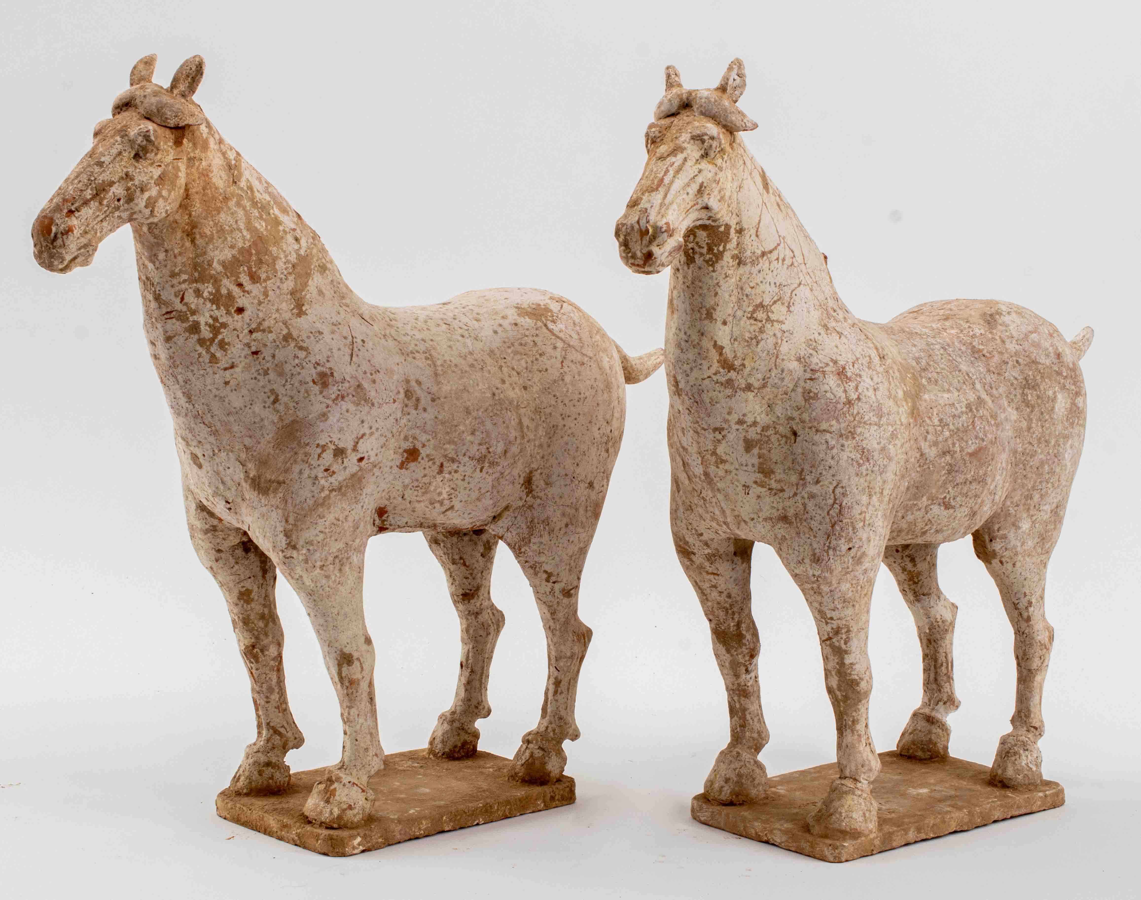 Chinese Tang dynasty terracotta horses, est. $1,500-$2,500