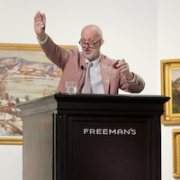 Freeman’s Chairman and Director of Fine Art, Alasdair Nichol, shown at the auctioneer’s podium.