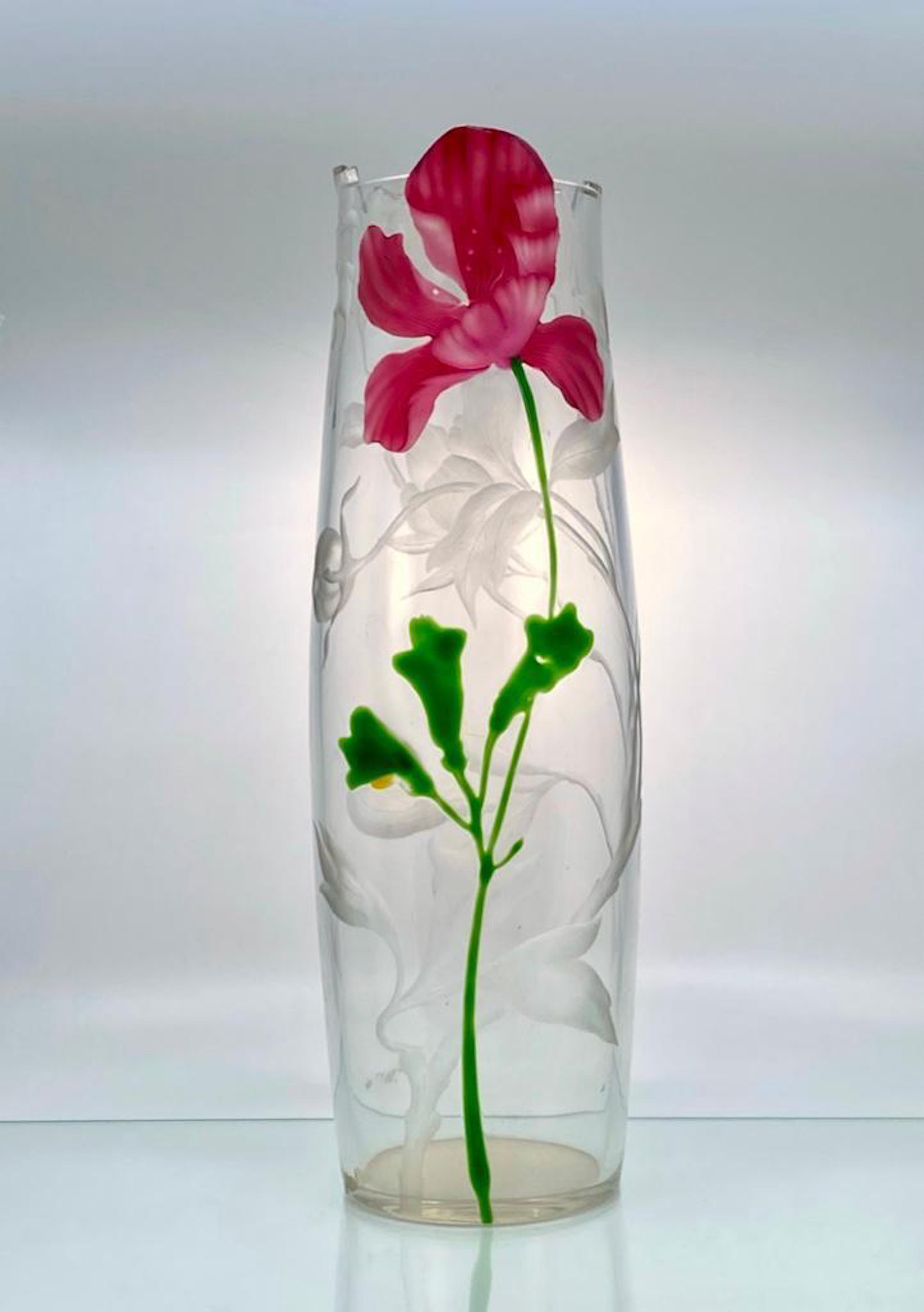 Moser floral design bulbous vase in clear glass, est. $1,000-$2,000