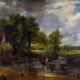 Photograph of John Constable’s 1821 masterpiece, ‘The Hay Wain,’ which was the target of a climate change protest at the National Gallery in London on July 4. Two protesters covered it with printouts of apocalyptic scenes and touched its frame before security could escort them out. The painting and its frame reportedly suffered minor damage. Image courtesy of Wikimedia Commons, photo credit National Gallery, London via gallerix.ru. Wikimedia Commons states that the photographic reproduction of the work is regarded as being in the public doman in the United States.