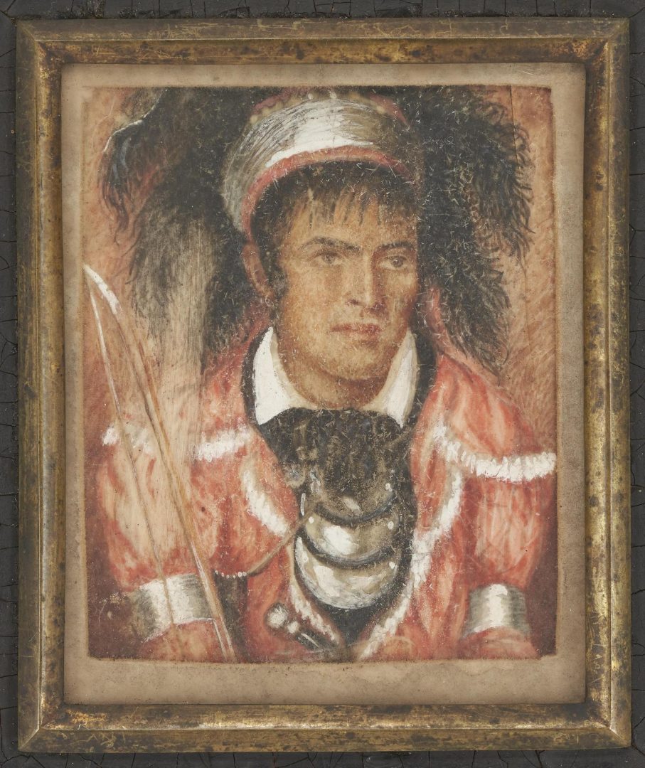 Miniature portrait of a Chickasaw brave known as Kinheche, painted in 1830, $60,000