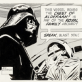 One of six consecutive lots of Al Williamson (American, 1931-2020) original, unpublished concept art that preceded the ‘Star Wars’ daily newspaper comic strip (which was ultimately written and drawn by Russ Manning and ran from 1979-1984). Of 12 proposal strips created by Williamson, the first six were given to George Lucas, and the other six were given to Star Wars marketing genius Charles Lippincott, whose widow has consigned them to Hake’s. Each is absolutely fresh to the market, and each is estimated at $10,000-$20,000. Image courtesy of Hake’s Auctions