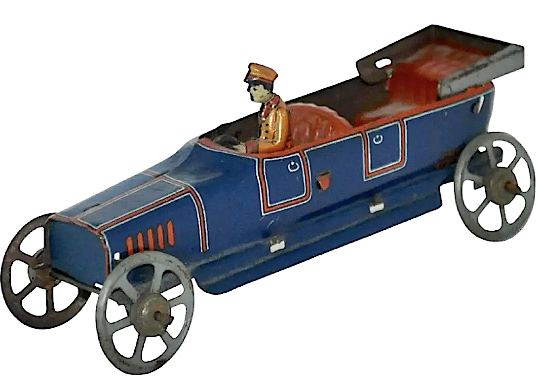 Circa-1900s Georg Fischer tin litho toy tourer car, est. $500-$1,000