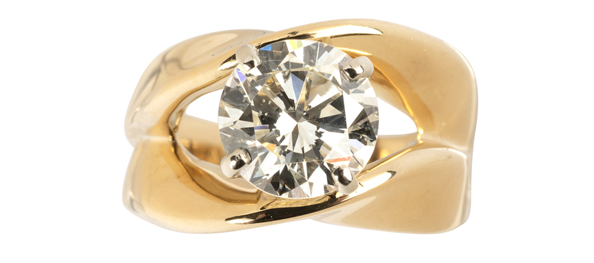14K gold ring with 2.25-carat diamond, $9,840