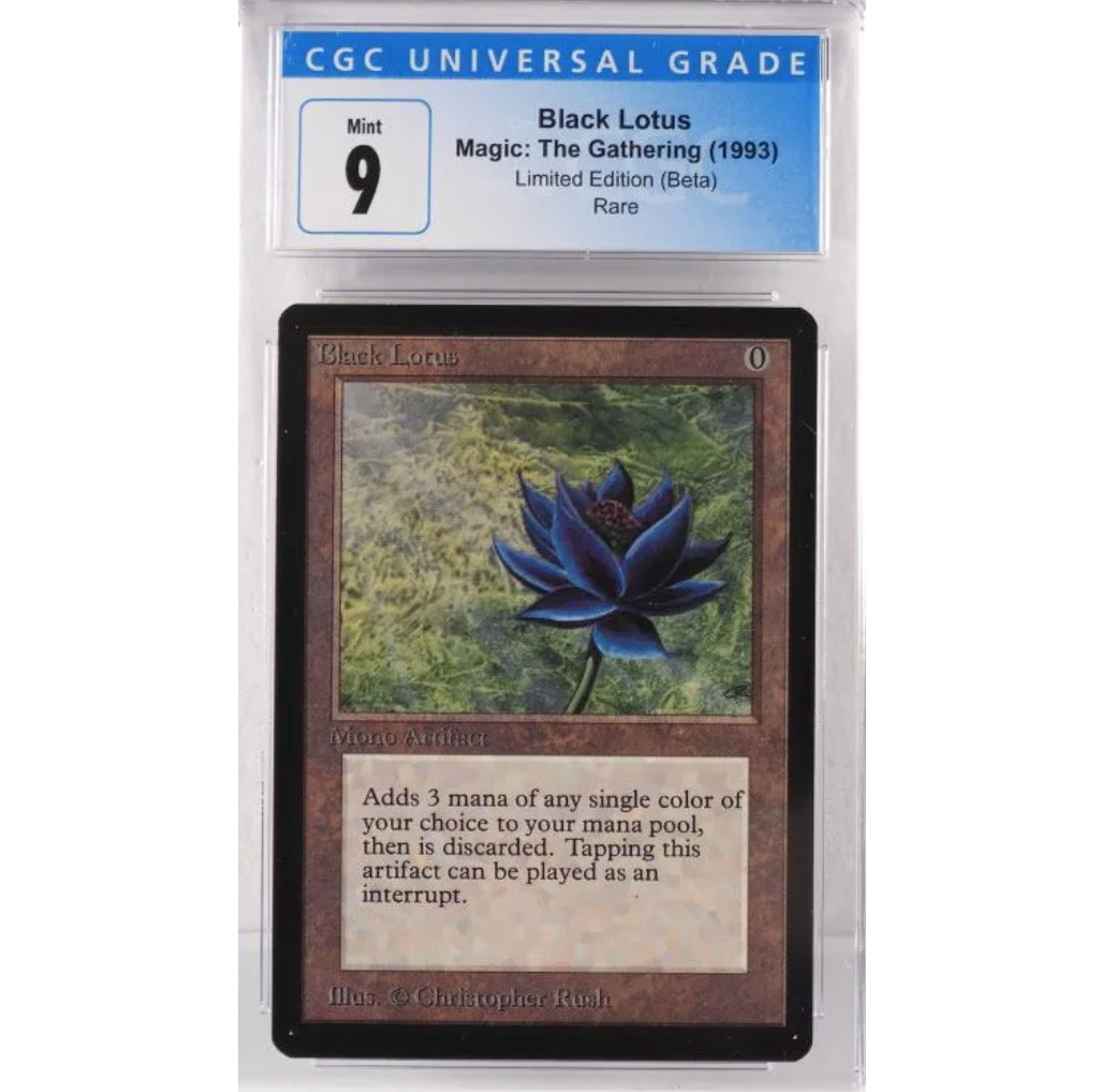 This 1993 Beta set Black Lotus card, graded a 9 and also one of the vaunted MTG Power Nine, earned $36,000 plus the buyer’s premium in February 2022. Image courtesy of Bruneau & Co. Auctioneers and LiveAuctioneers.