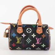 Louis Vuitton mini speedy multicolor black monogram handbag, est. $1,500-$2,000