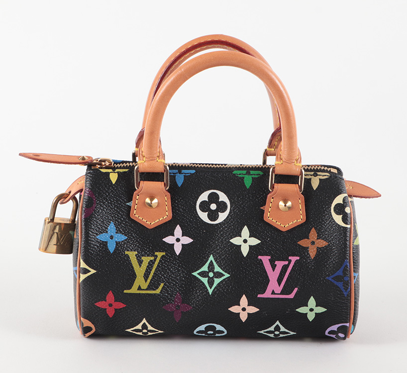 Louis Vuitton mini speedy multicolor black monogram handbag, est. $1,500-$2,000