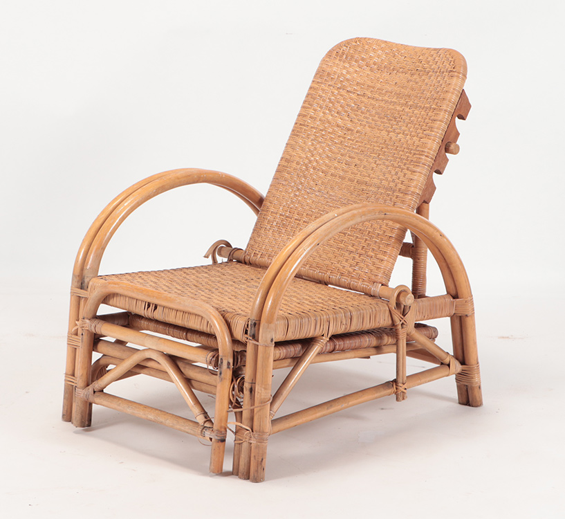 French convertible rattan chair, est. $500-$800