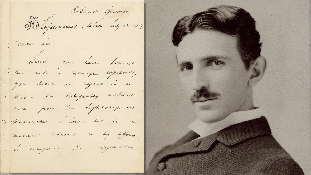Handwritten 1899 four-page Nikola Tesla letter from Colorado, est, $50,000-$60,000