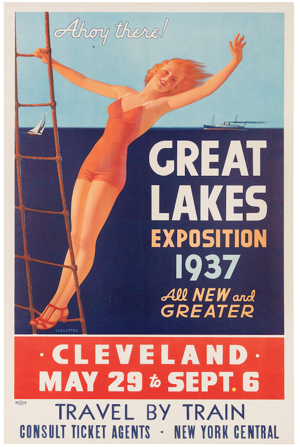 Great Lakes Exposition / Cleveland poster by Edward M. Eggleston, $3,120
