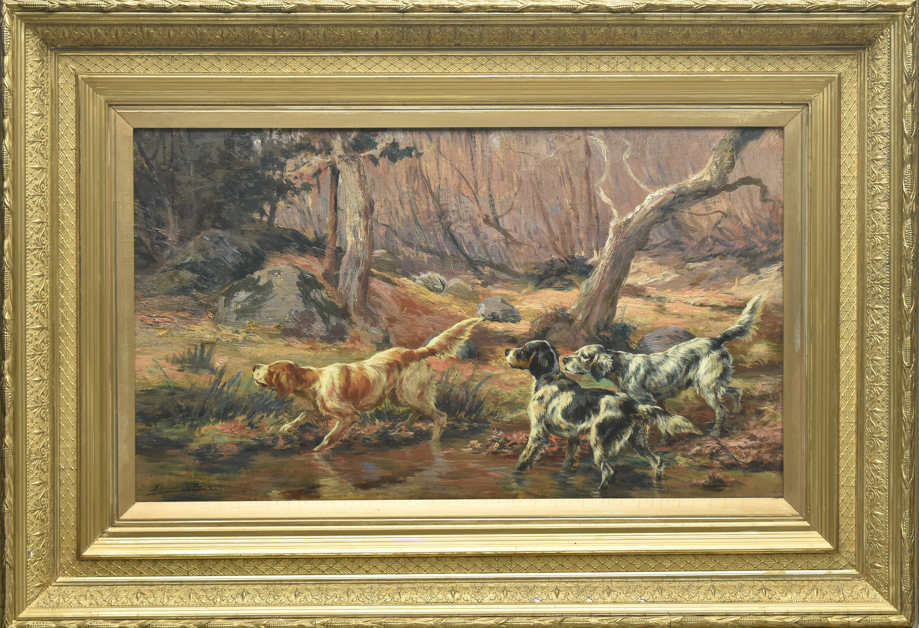 Edmund Osthaus landscape with three setters, $69,600