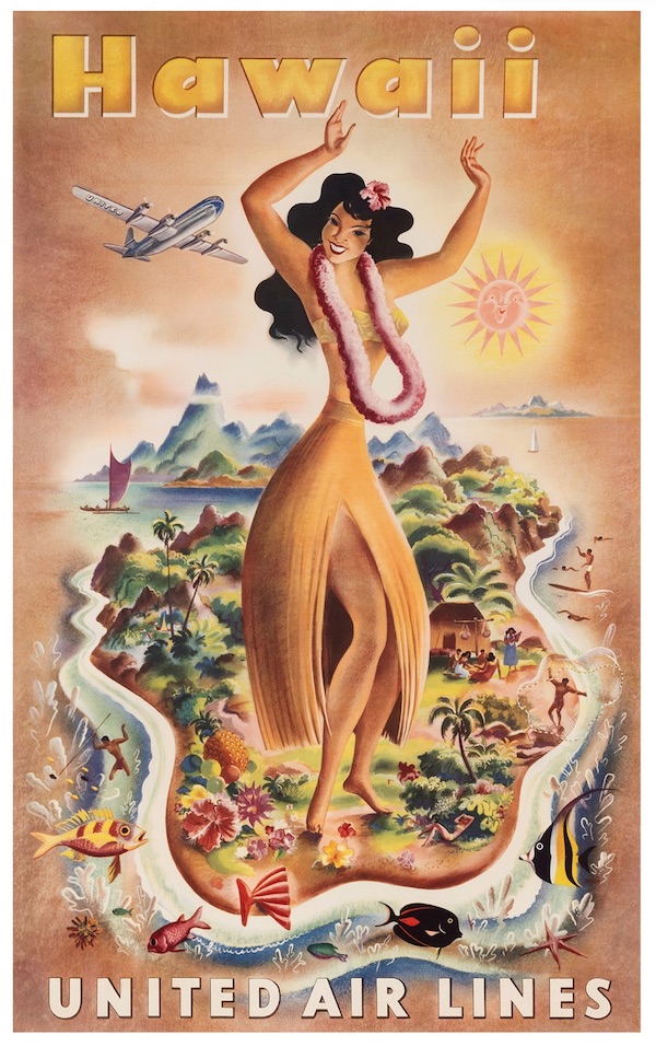  Hawaii /United Air Lines poster by Joseph Feher, $2,640