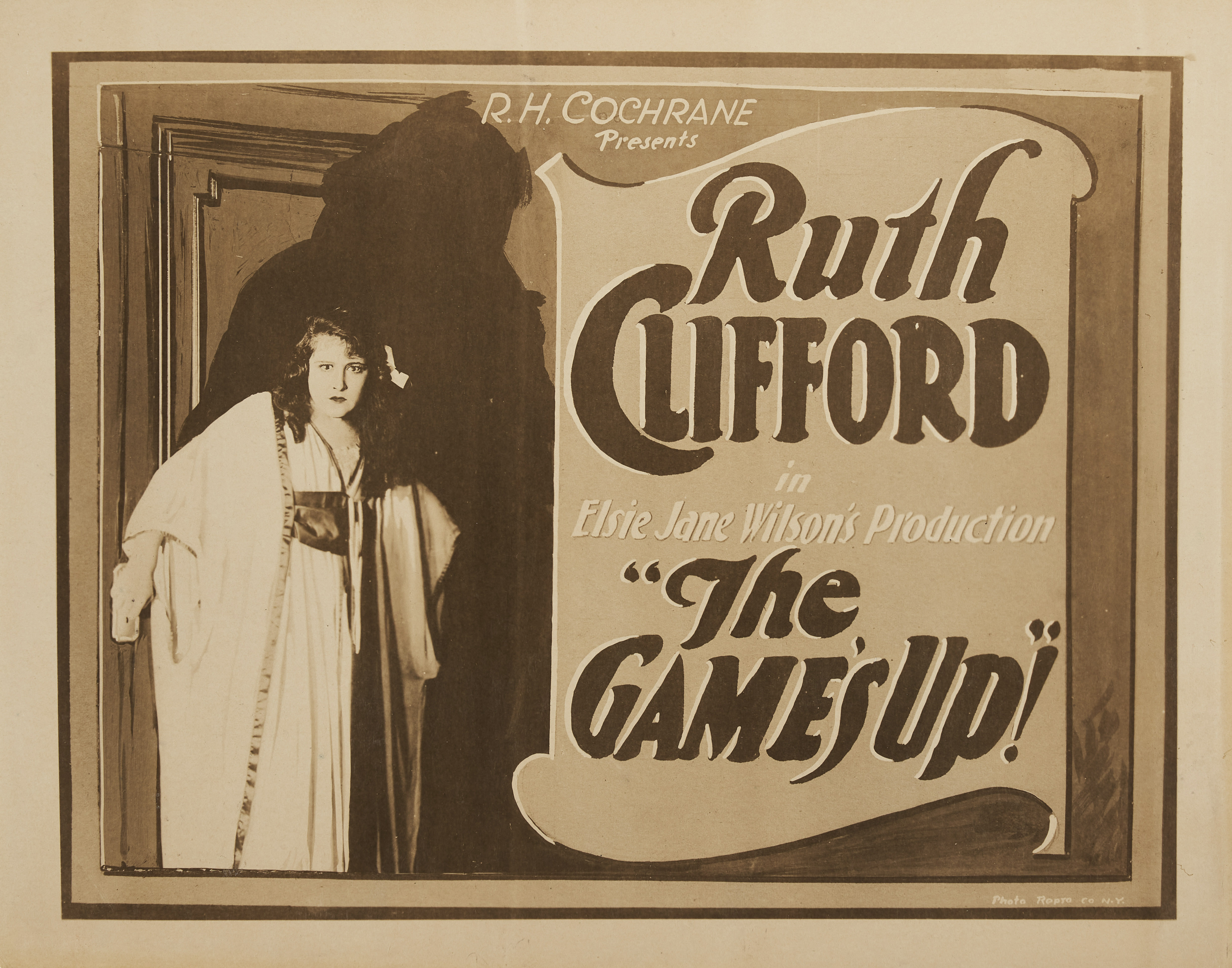 ‘The Game's Up,’ 1919, Universal. Directed and produced by Elsie Jane Wilson; story by Gladys Johnson; scenario by Catherine Carr; Ruth Clifford. Photo credit: Dwight M. Cleveland Collection