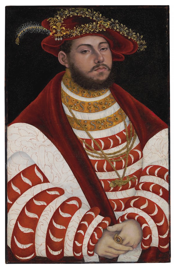 Lucas Cranach the Elder (German, 1472–1553), ‘Portrait of Johann Friedrich the Magnanimous as Electoral Prince,’ circa 1528-1530, oil on panel. Private collection 