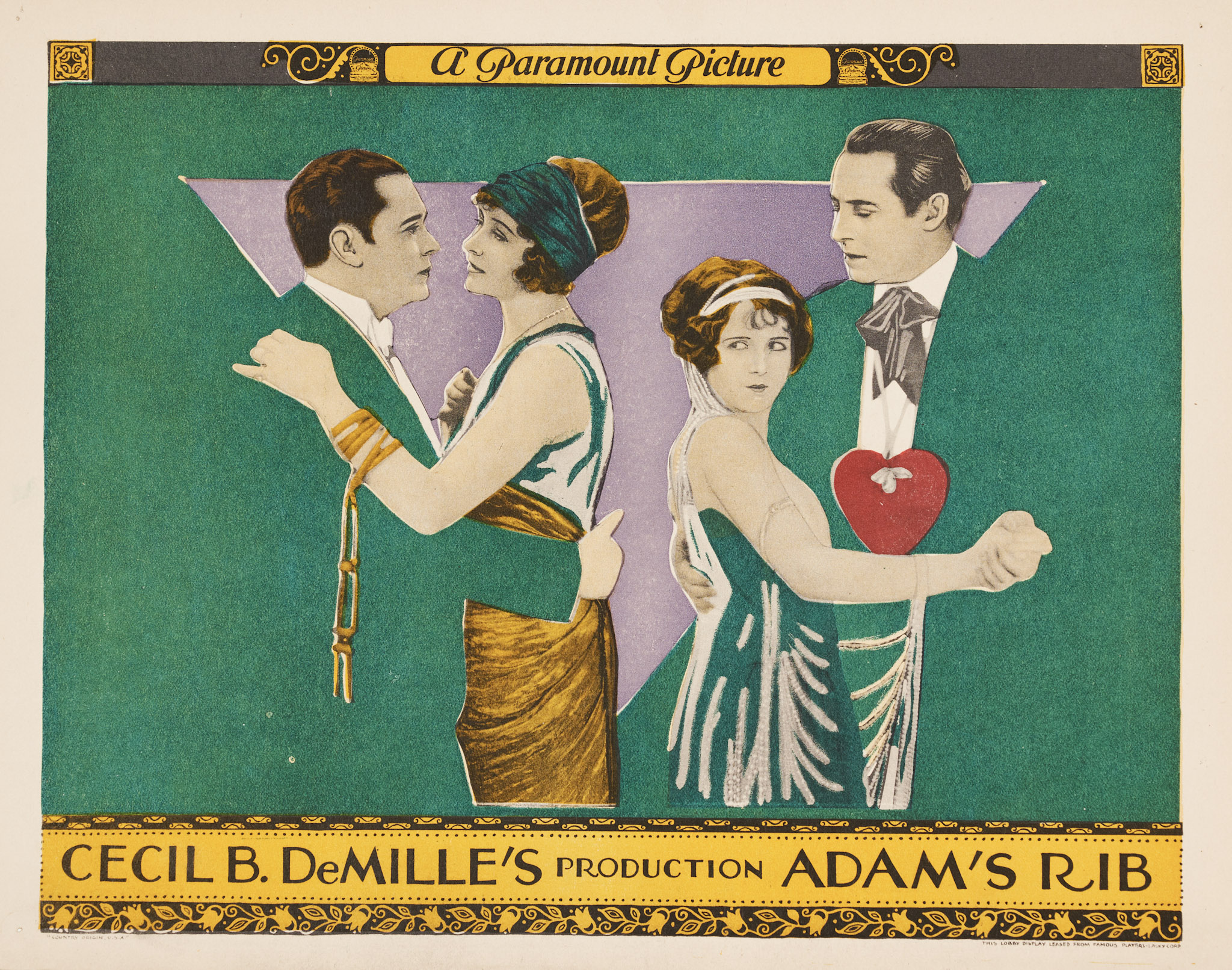  ‘Adam's Rib,’ 1923. Famous Players Lasky – Paramount. Story and screenplay by Jeanie MacPherson; film editing by Anne Bauchens; costume design by Clare West. Photo credit: Dwight M. Cleveland Collection