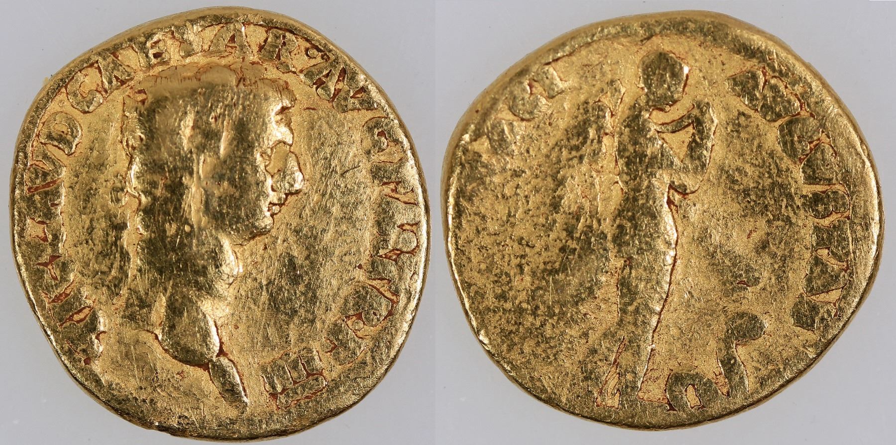 Aureus (an ancient Roman gold coin), depicting Claudius (A.D. 41-54), est. $3,000-$3,500.