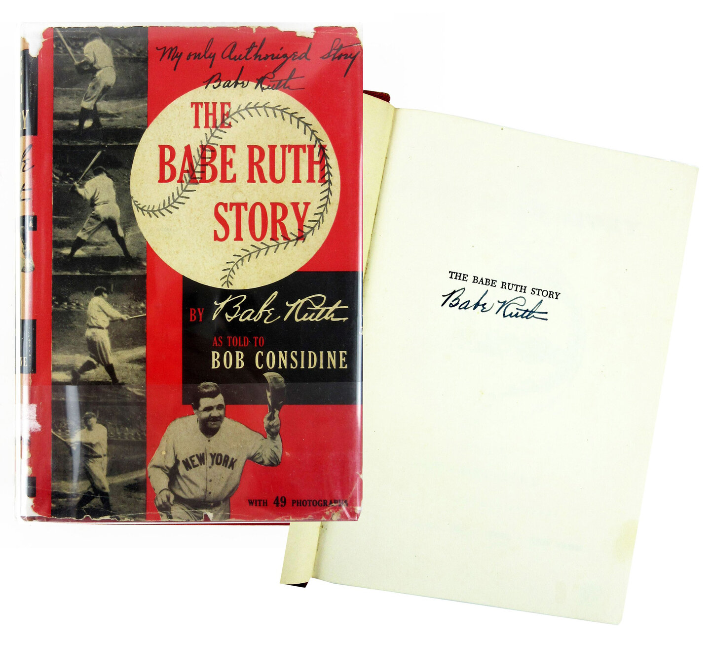 First-edition copy of ‘The Babe Ruth Story,’ signed on the half-title page by Ruth, est. $6,000-$7,000