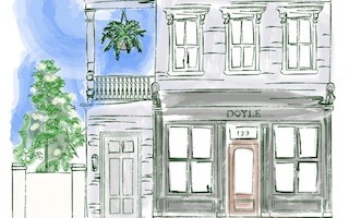Doyle issued a stylized artist’s rendering of its gallery in Charleston, S.C., which the auction house plans to open in winter 2022. Image courtesy of Doyle