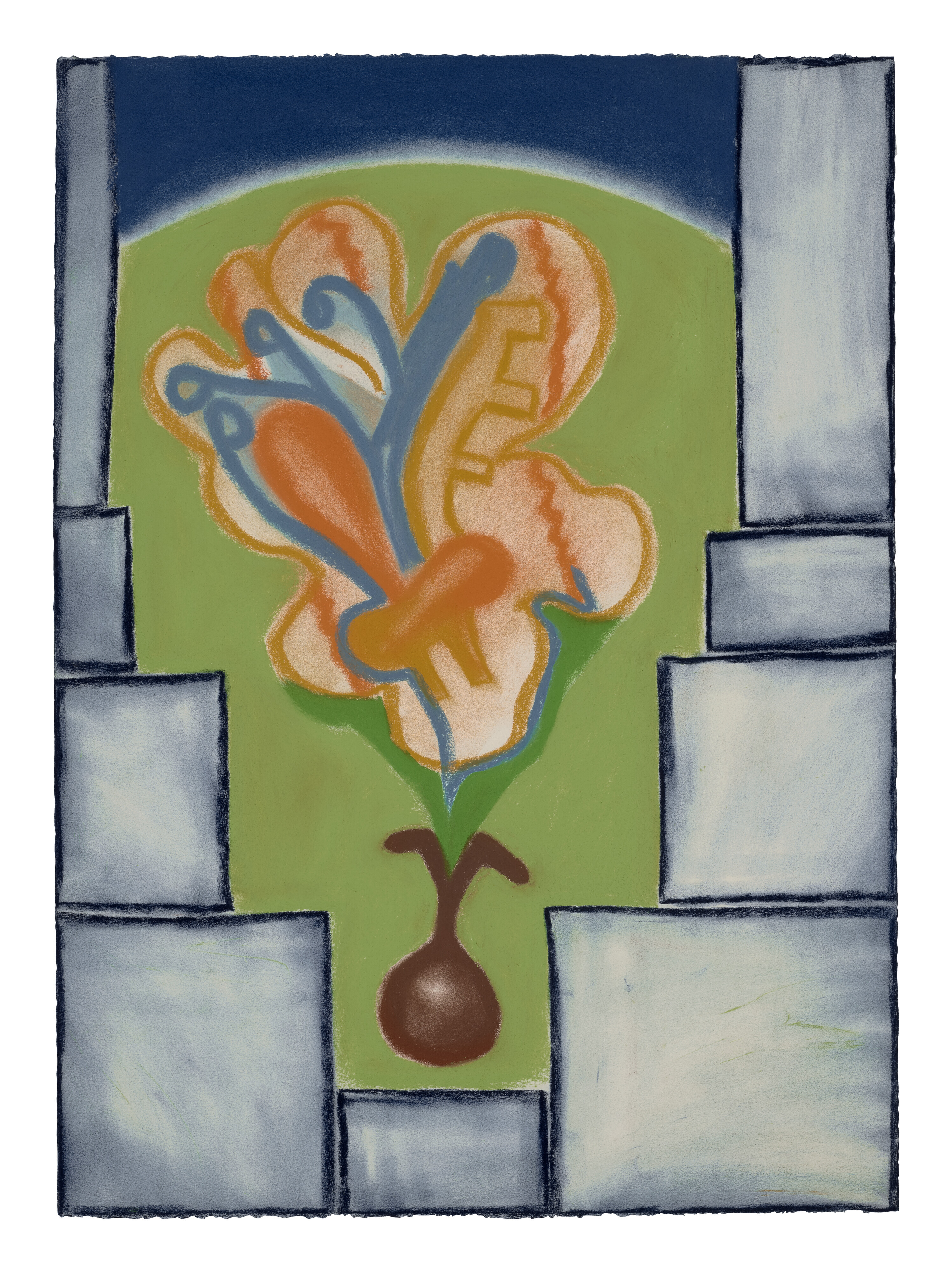 Francesco Clemente, ‘Babylon at Night,’ 1988 pastel on paper, 26 by 19in. (66 by 48.2cm), on view in Francesco Clemente: Works from the Collection of Thomas and Doris Ammann. Image courtesy of Christie’s Images Ltd. 2022