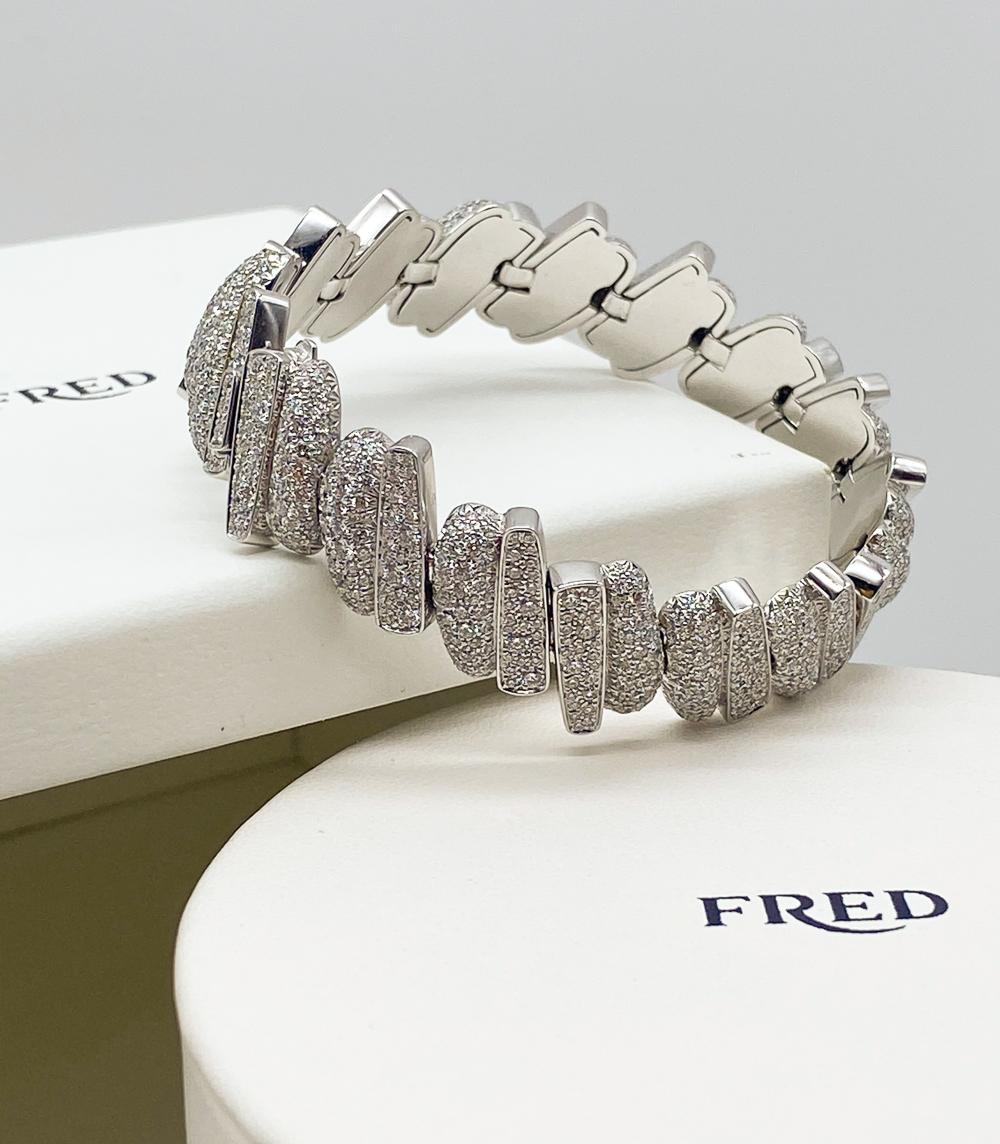 Fred Joallier diamond and 18K white gold bracelet, est. $18,000-$22,000