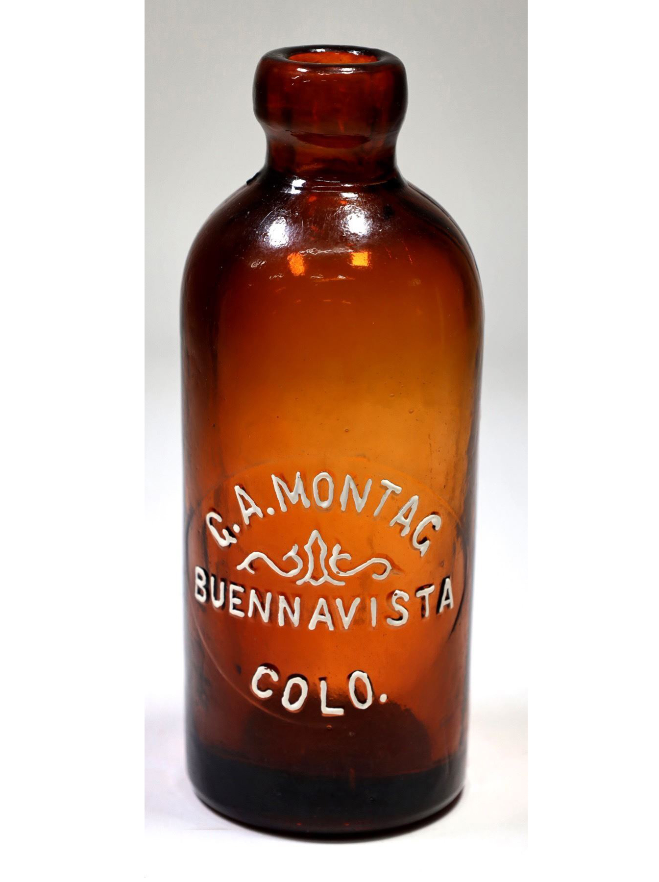 Circa-1888-1889 Montag Buena Vista hutch soda bottle, $3,375