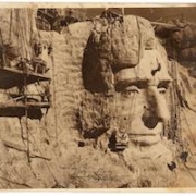 Gutzon Borglum-inscribed original gelatin silver photograph of the construction of Mount Rushmore, est. $1,000-$1,500