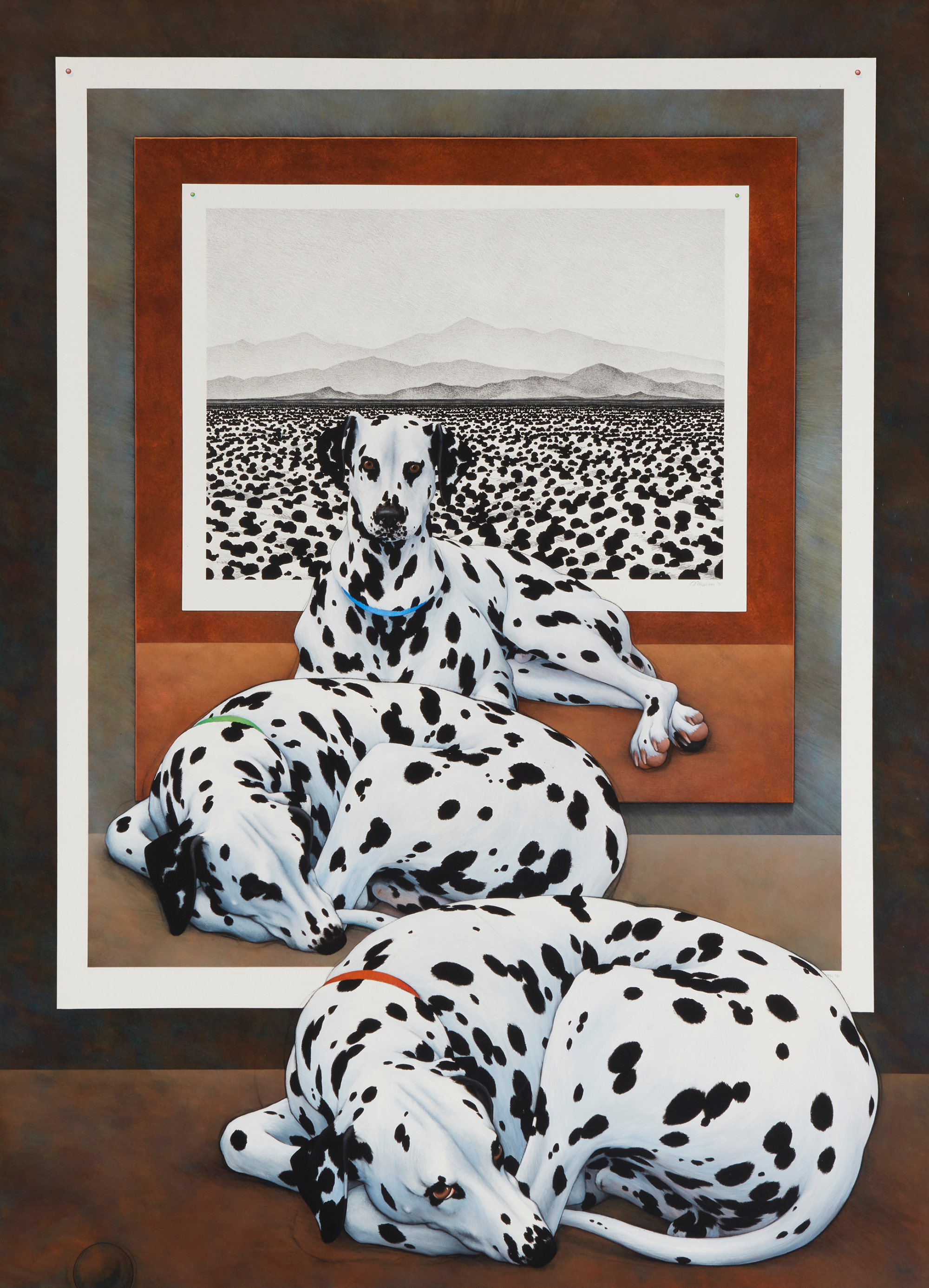  Dick Mason, ‘Painting of a dog in front of a print of a dog …,’ est. $8,000-$12,000